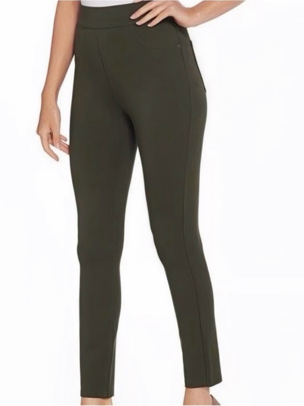 NEW Spanx women’s 4 pocket perfect Olive Green pull-on legging SM-Tall